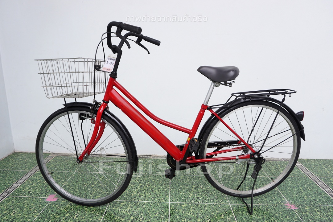 จักรยานแม่บ้านญี่ปุ่น - ล้อ 26 นิ้ว - ไม่มีเกียร์ - สีแดง [จักรยานมือสอง]