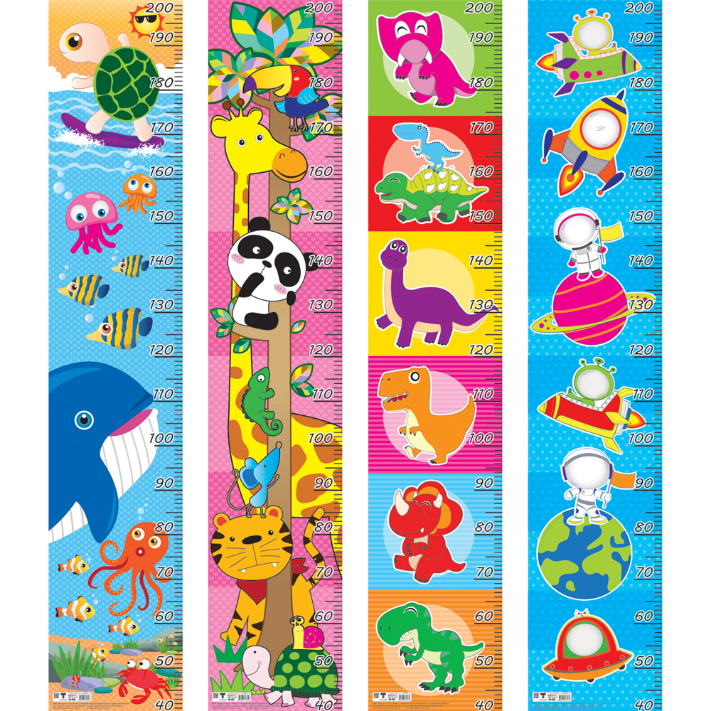 Height Measurement Charts 40-200 cm. Animal 2 Pattern