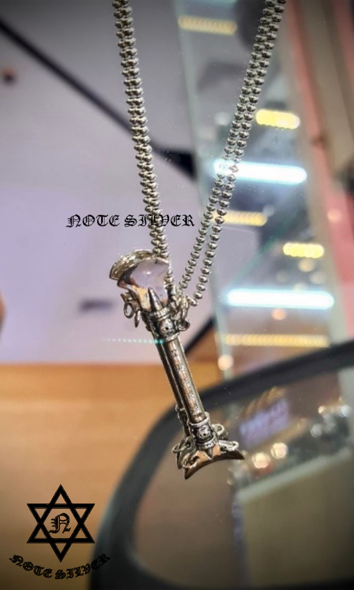 จี้เงินแท้ พลั่วพระธรรม Sterling Silver 925 NSPD2846