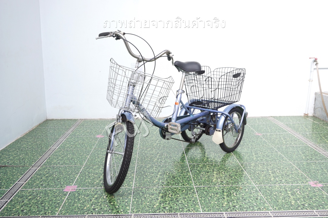 จักรยานสามล้อญี่ปุ่น - ล้อ 20/16 นิ้ว - มีเกียร์ - Miyata - สีเงิน [จักรยานมือสอง]