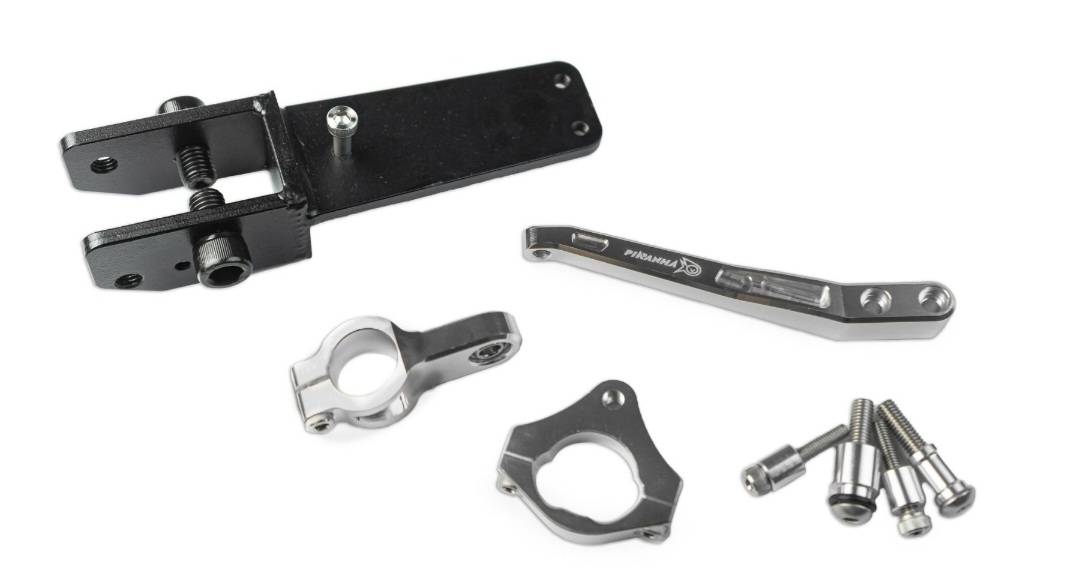 ขายึดกันสะบัด CNC GIORNO+ PIRANHA (สำหรับโช๊คกันสะบัดรูปทรง Hyper Pro เท่านั้น) มีสีดำ สีเงิน ราคา2180 ไม่รวมกันสะบัด