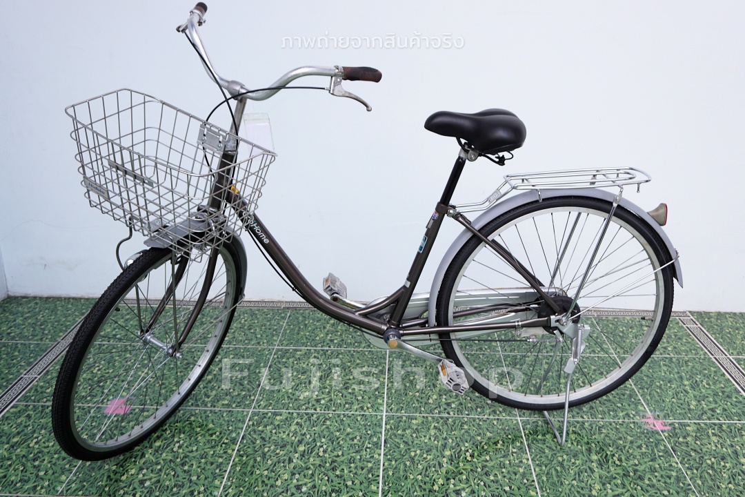 จักรยานแม่บ้านญี่ปุ่น - ล้อ 26 นิ้ว - ไม่มีเกียร์ - EcoHome - สีเทา [จักรยานมือสอง]