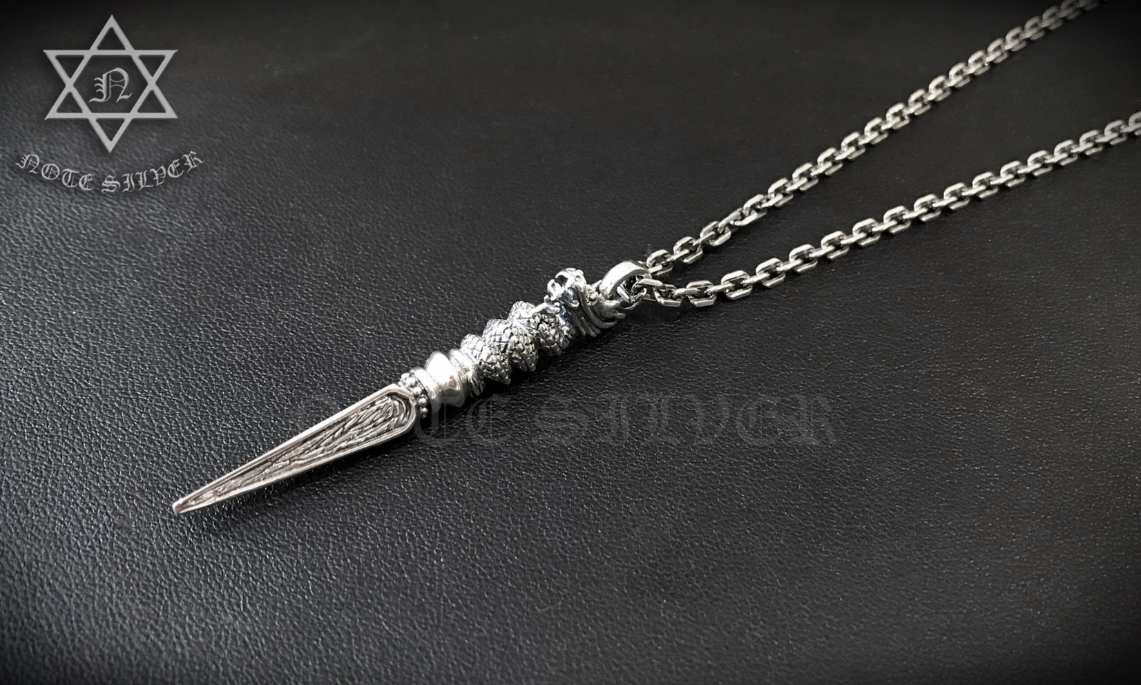 จี้เงินแท้ รูปทรงกริชมังกร Sterling Silver 925 NSRG2412