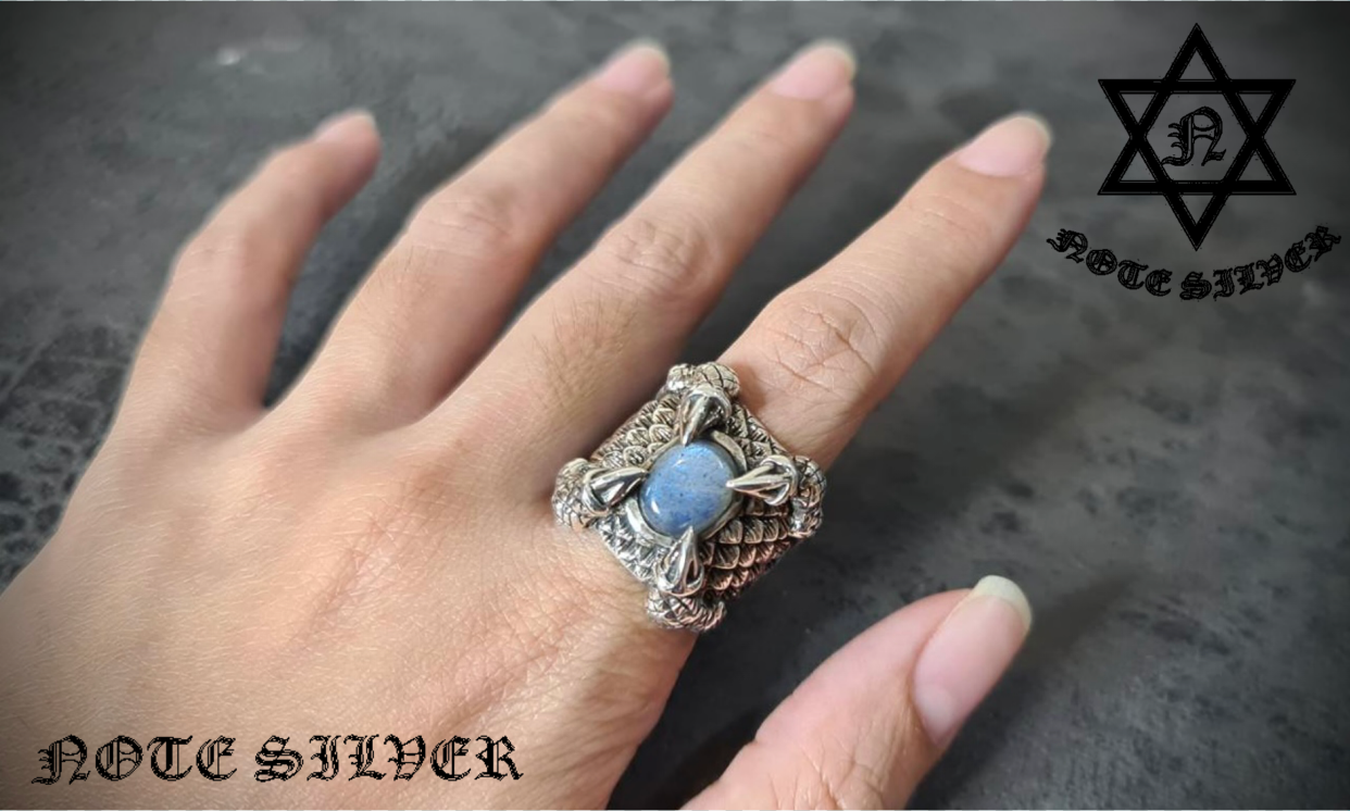 แหวนลาบราโดไรต์แท้ หินพ่อมด Sterling Silver ring 925 NSRG2298