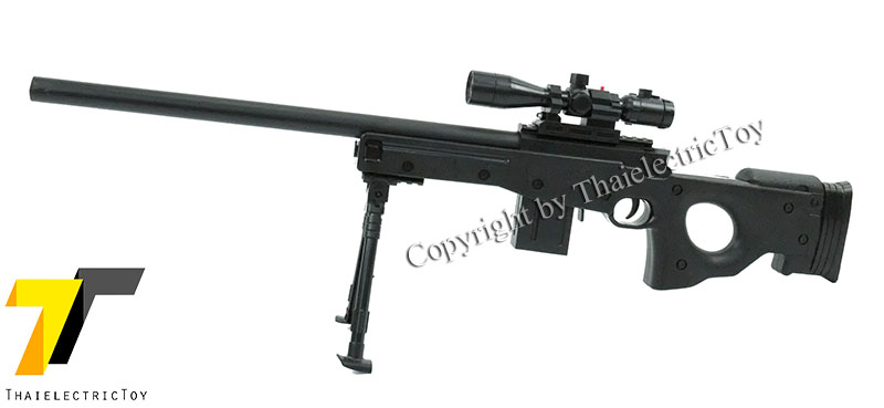 ปืนอัดลมพลาสติก AWP ชักยิงทีล่ะนัด หนัก 417กรัม ยาว 73 ซม. มีเลเซอร์ ใช้ลูกกระสุนพลาสติก 6 มิล