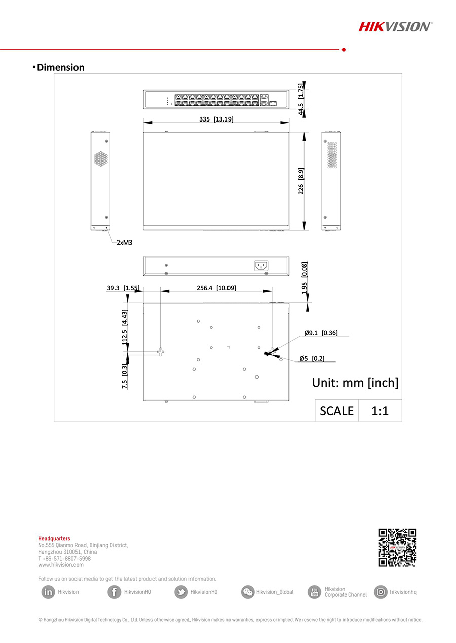 HIKVISION DS-3E1326P-EI/M 24×10/100M PoE ports, 1×Gigabit combo,1×Gigabit RJ45 port Smart POE Switch BY BILLIONAIRE SECURETECH DS-3E1326P-EI/M