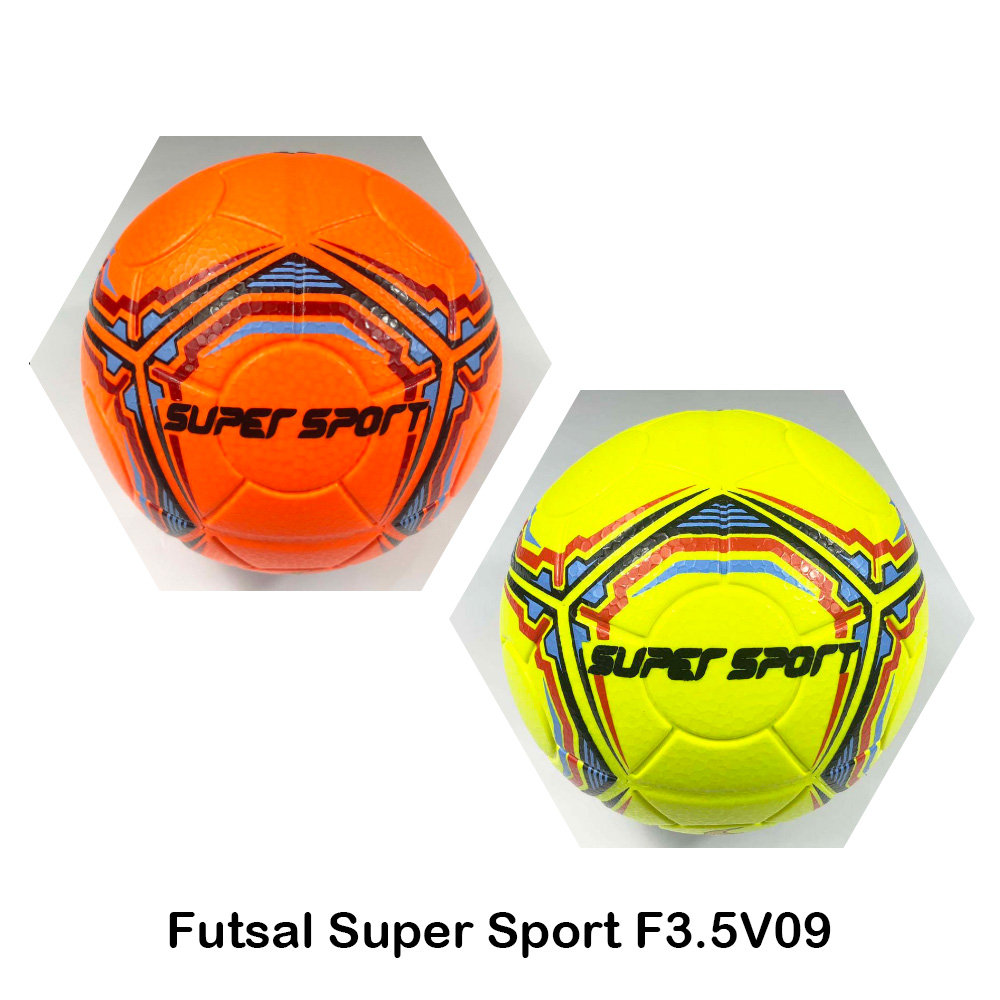 (ของแท้ 100%) ฟุตซอล Futsal Super Sport รุ่น F3.5V09 ลูกฟุตซอลหนังอัด PVC เบอร์ 3.5 มาตรฐาน มีมอก.