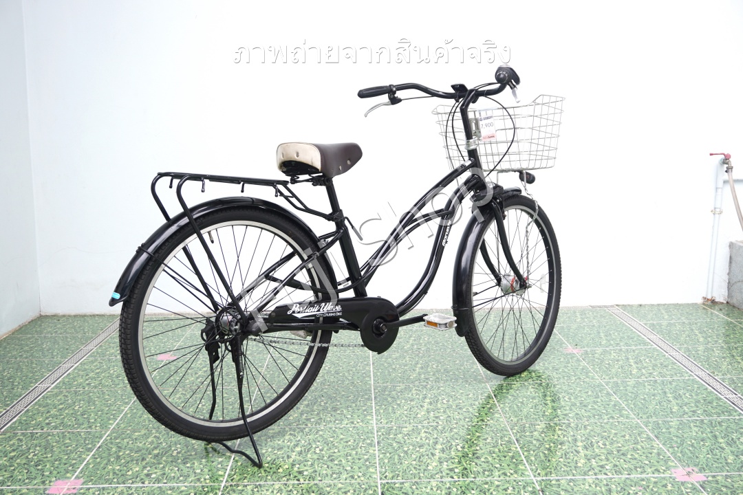 จักรยานแม่บ้านญี่ปุ่น - ล้อ 26 นิ้ว - มีเกียร์ - Muruishi - สีดำ [จักรยานมือสอง]