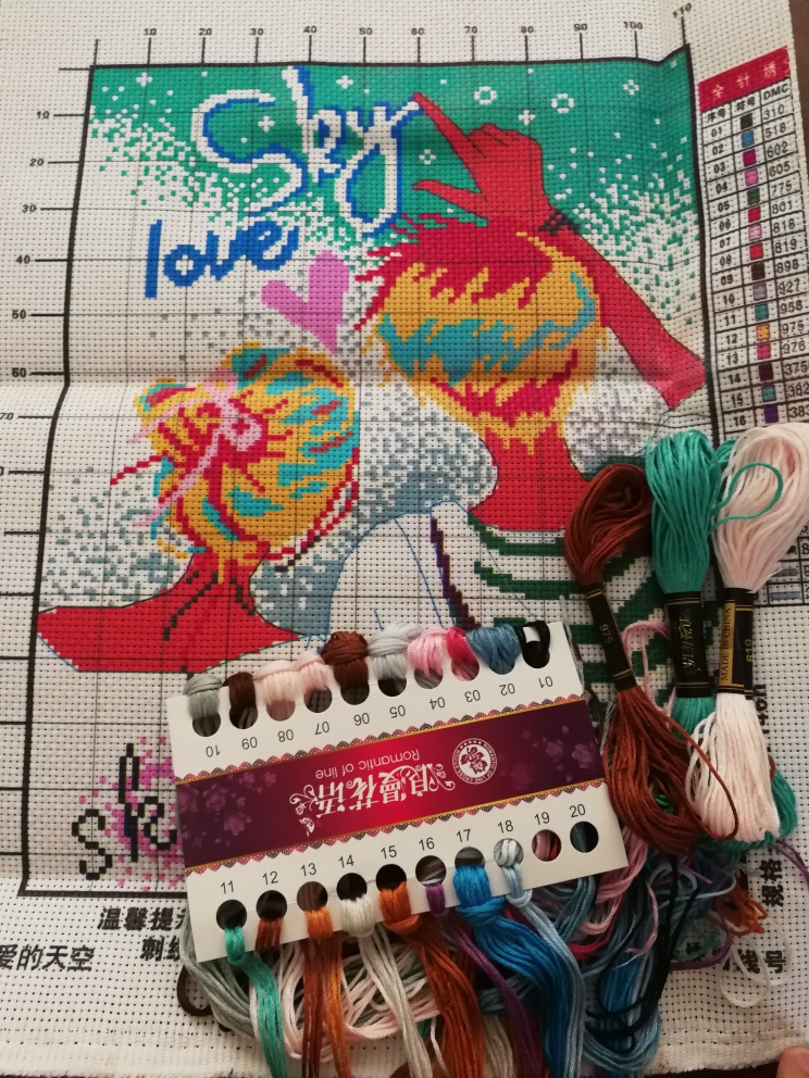 love-1142 *สินค้าหมด* ชุดปักครอสติช ลายท้องผ้าแห่งรัก ขนาด 34*42 ซม.ผ้าครอสติช 11CTพิมพ์ลายปักบนผ้า ไหมคอตตอน 18 สี ผังลาย เข็ม