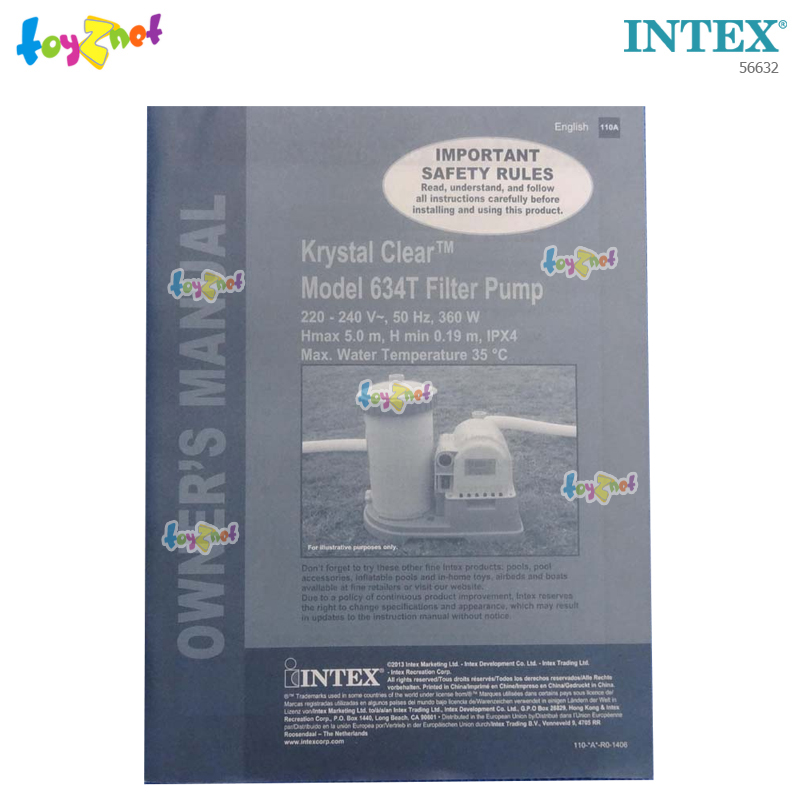 Intex ส่งฟรี เครื่องกรองน้ำระบบไส้กรอง 9,463 ลิตร/ชม. (สระ 15-24 ฟุต) รุ่น 56632/56634/28634