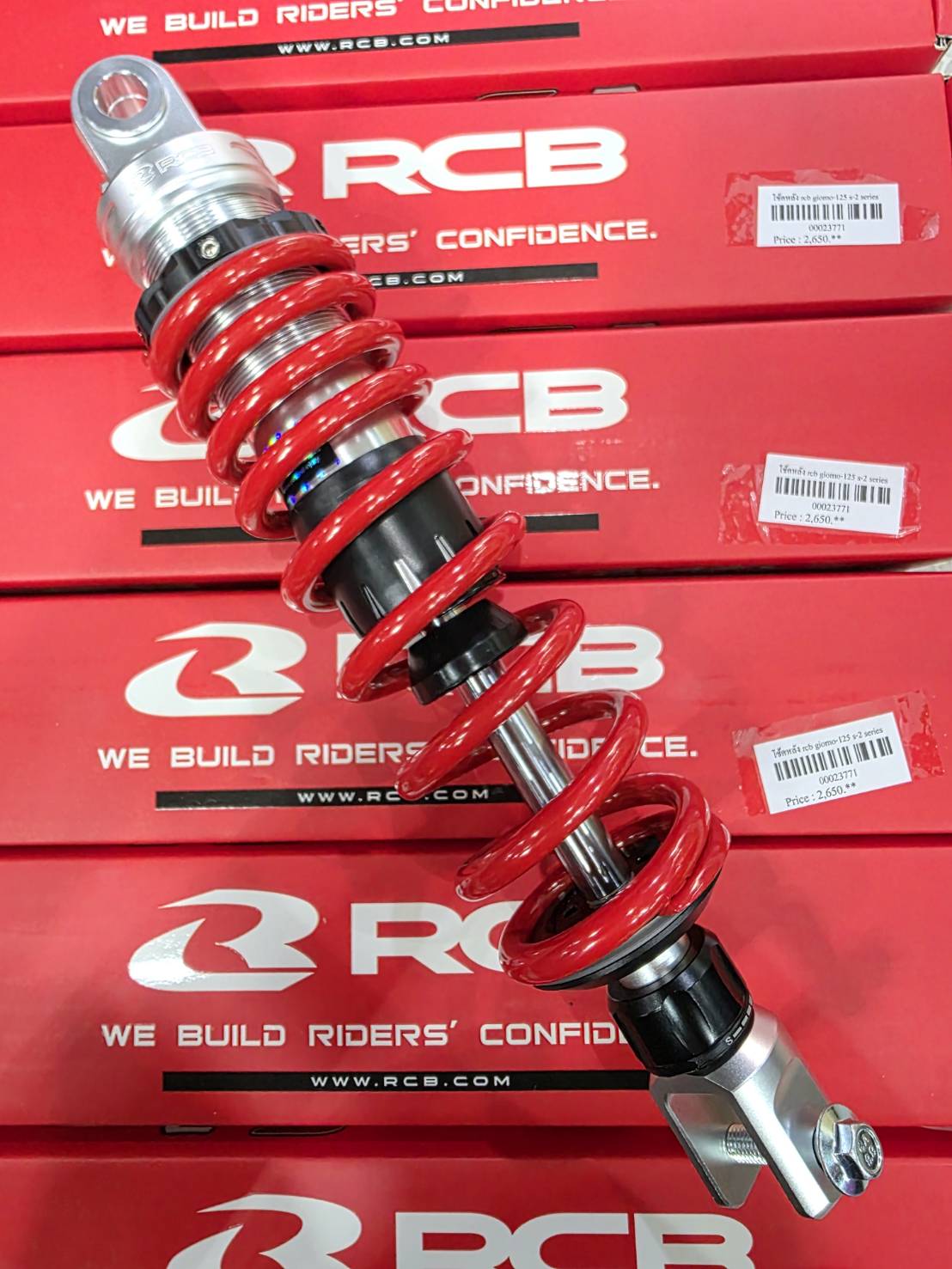 โช็คหลัง RCB MONOSHOK S-2 SERIES ขนานความสูง 320MM GIORNO+LEAD125 มีสีแดงราคา2650 สีดำแกนทองราคา2950 ประกัน1ปี