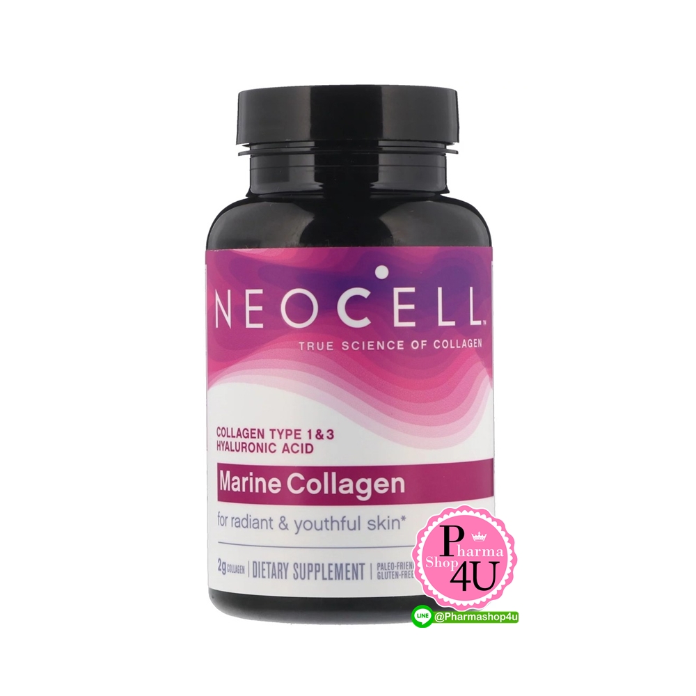 Neocell Marine Collagen with Hyaluronic Acid นีโอเซลล์ มารีน คอลลาเจน (ขนาด 120 แคปซูล)