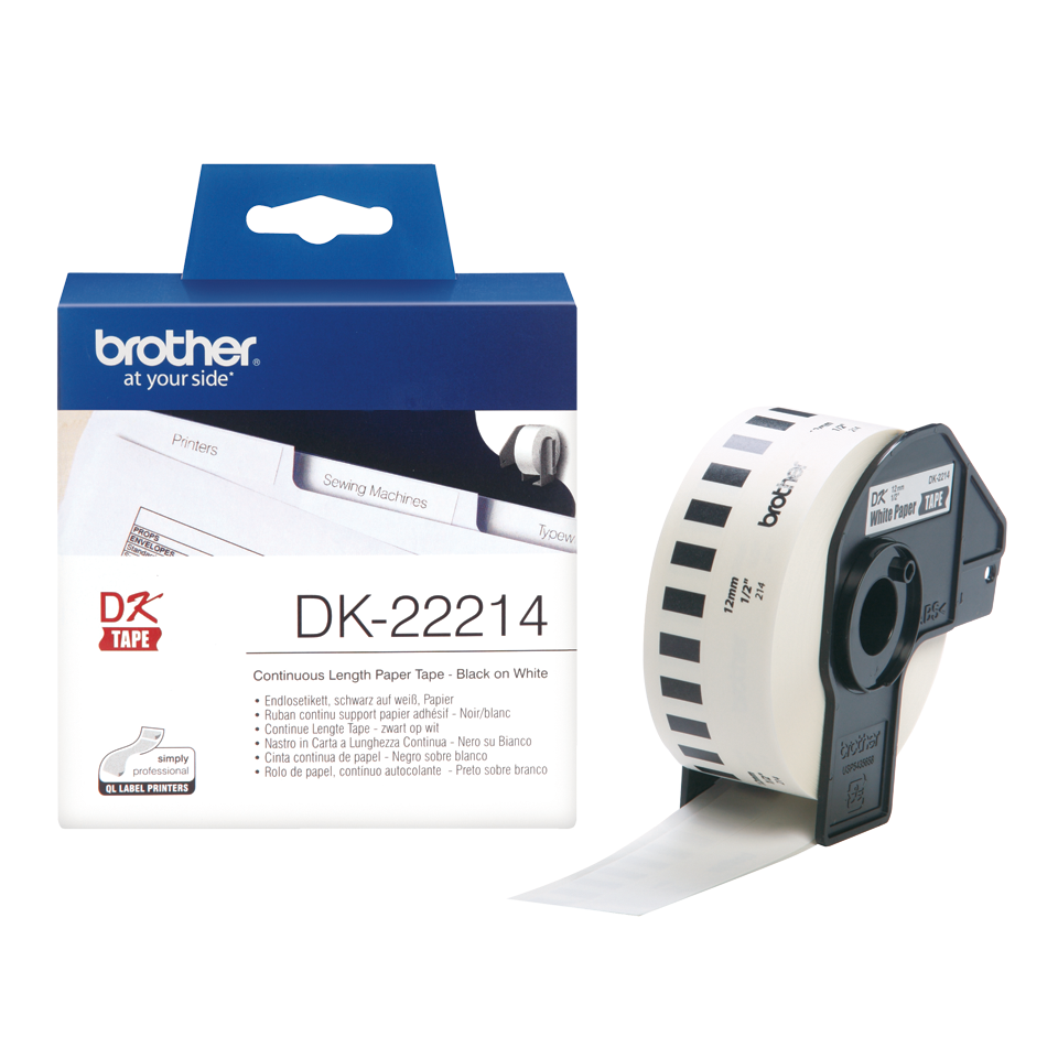 ป้ายสติ๊กเกอร์พิมพ์อักษร BROTHER ฉลากต่อเนื่องขนาดเล็ก DK-22214
