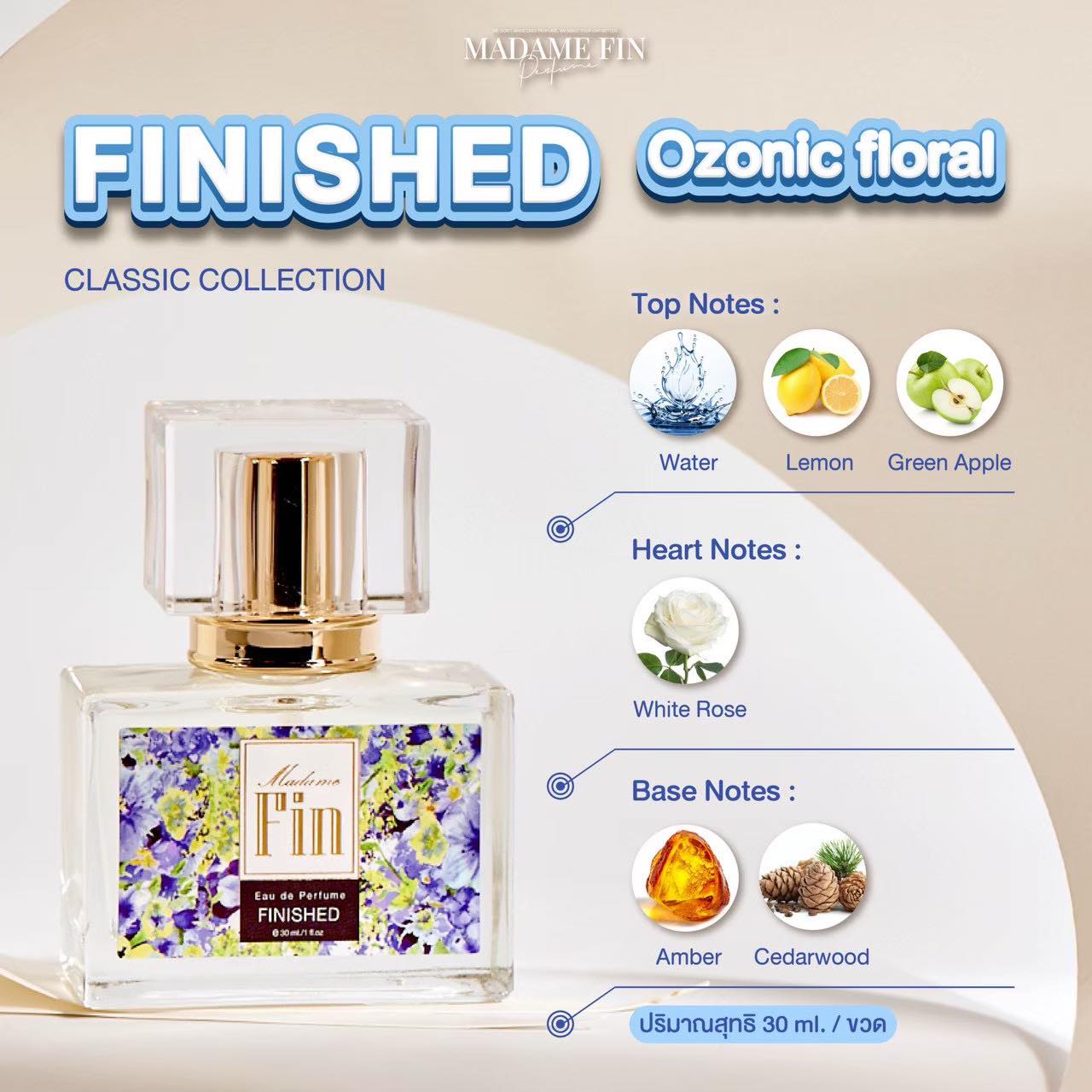น้ำหอมมาดามฟิน น้ำหอมคลาสสิค กลิ่นฟินิช Finished (กล่องสีฟ้า)