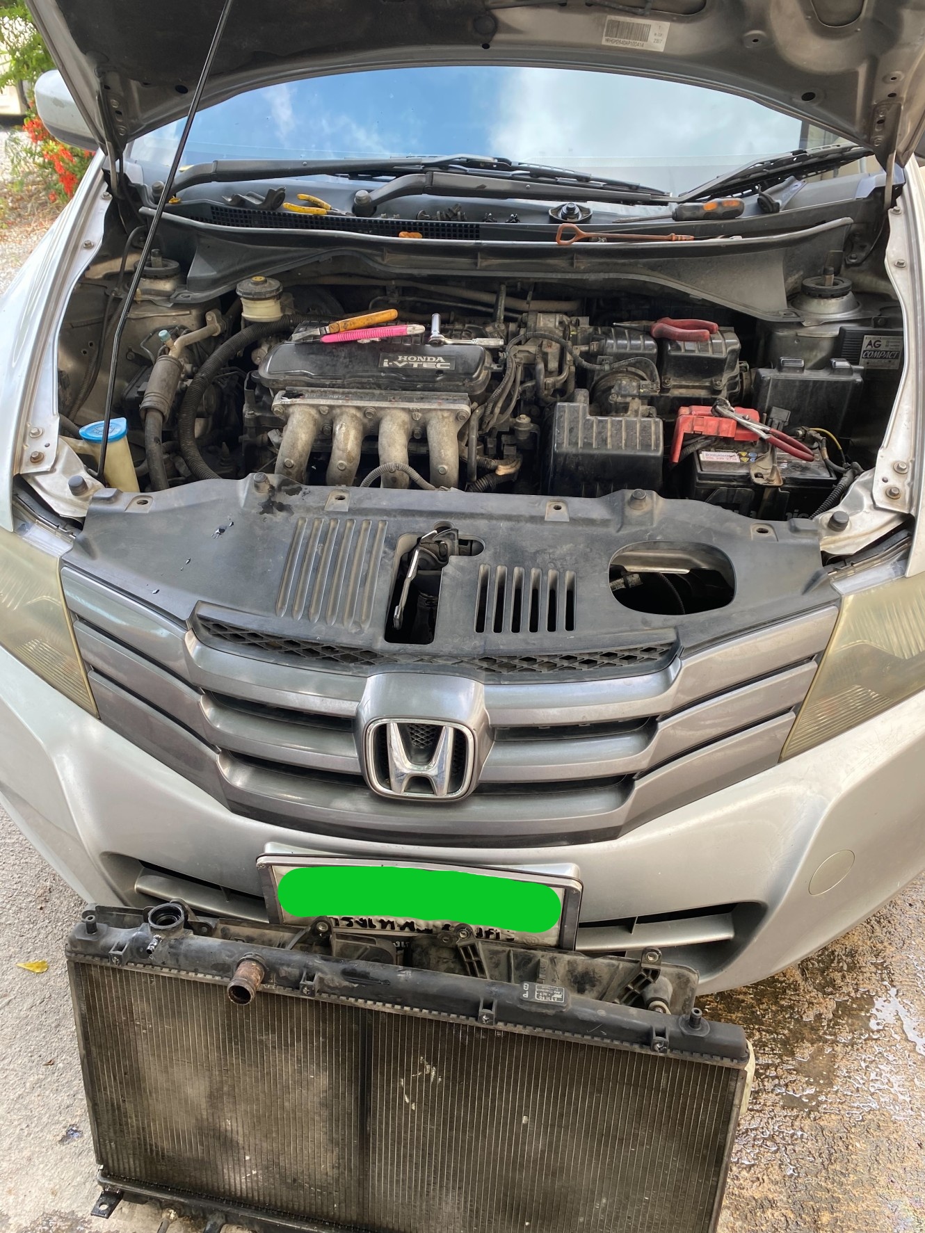 งานติดตั้งหม้อน้ำรถยนต์นอกสถานที่