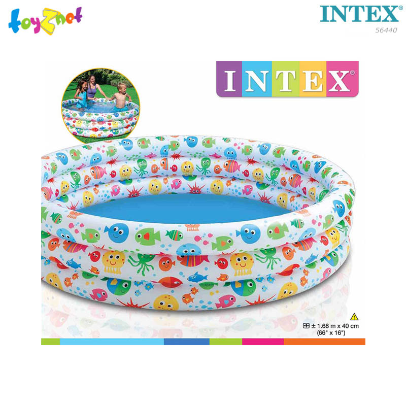 Intex Inflatable pool, little fish and friends 66 inch. (1.68x1.68x0.38 m.) No.56440