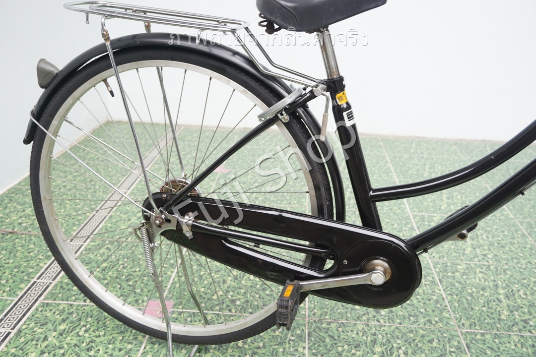 จักรยานแม่บ้านญี่ปุ่น - ล้อ 27 นิ้ว - ไม่มีเกียร์ - ไฟหน้าอัตโนมัติ - สีดำ [จักรยานมือสอง]