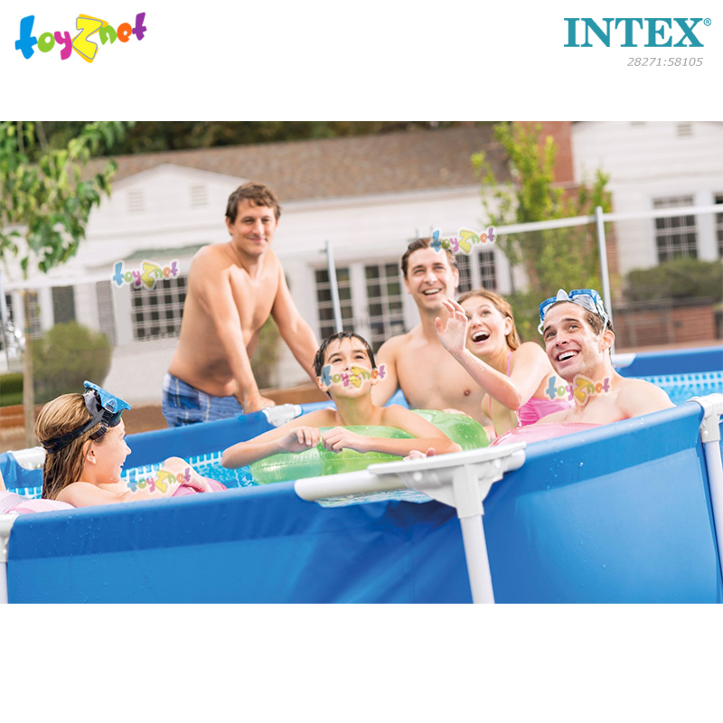 Intex Rectangular Frame Pool 2.6x1.6x0.65 m no.28271 + Bestway Frame Pool Cover 2.64x1.74 m no.58105