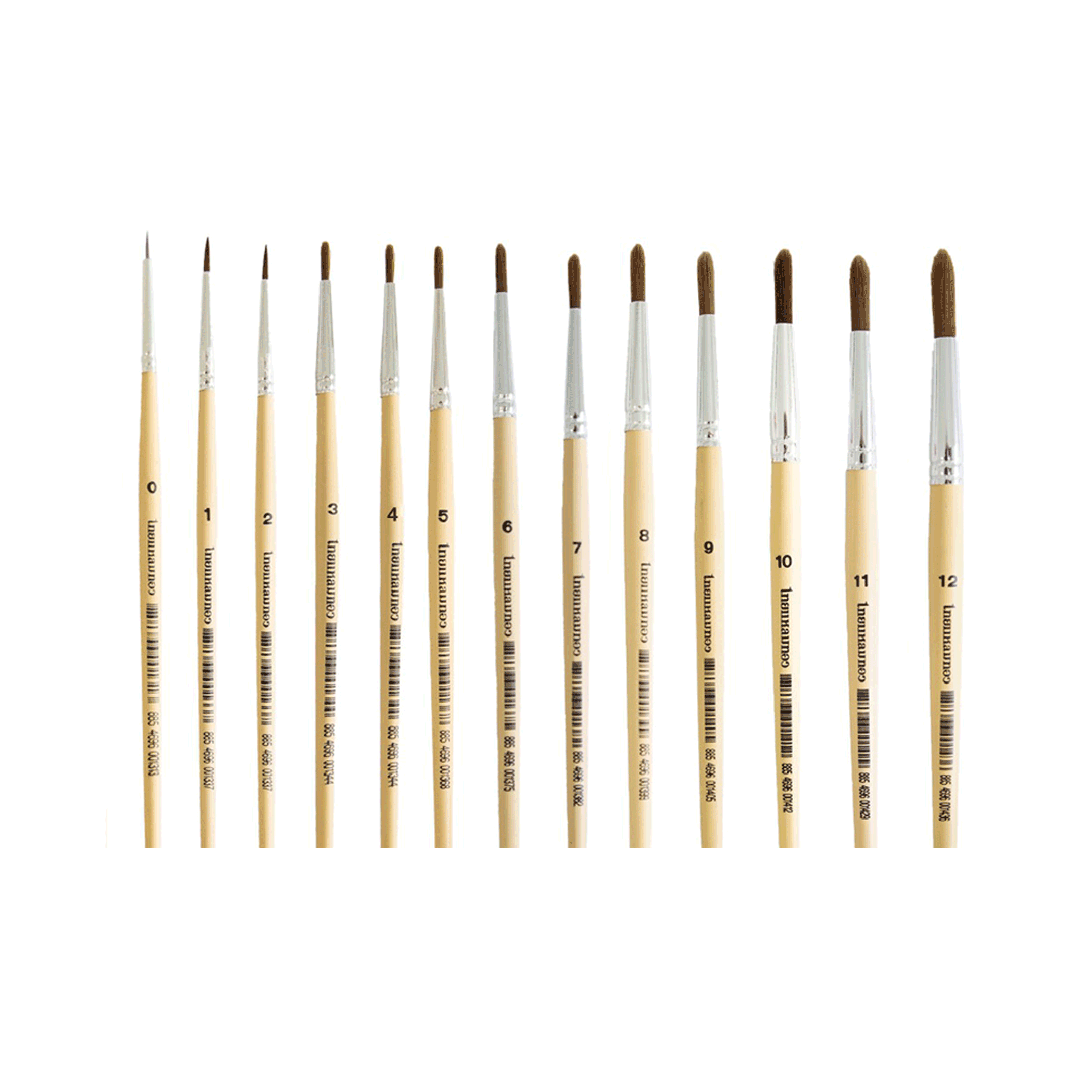 พู่กันกลม Round Brush ไทยแหลมทอง Thai Laem Thong รุ่น หัวกลม เบอร์ 0-12 จำนวน 1 ด้าม