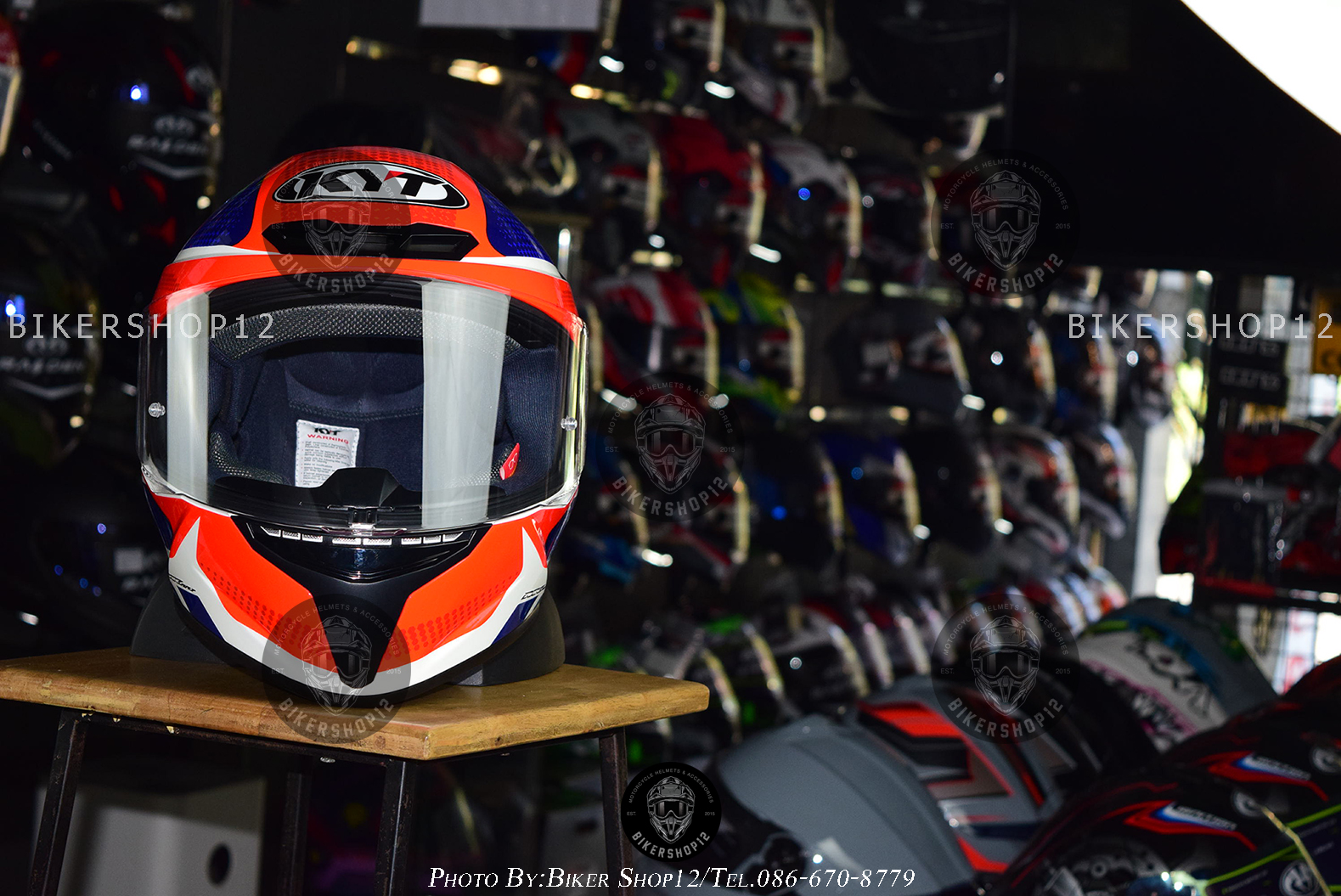 หมวกกันน็อค KYT ลาย Gear blue red