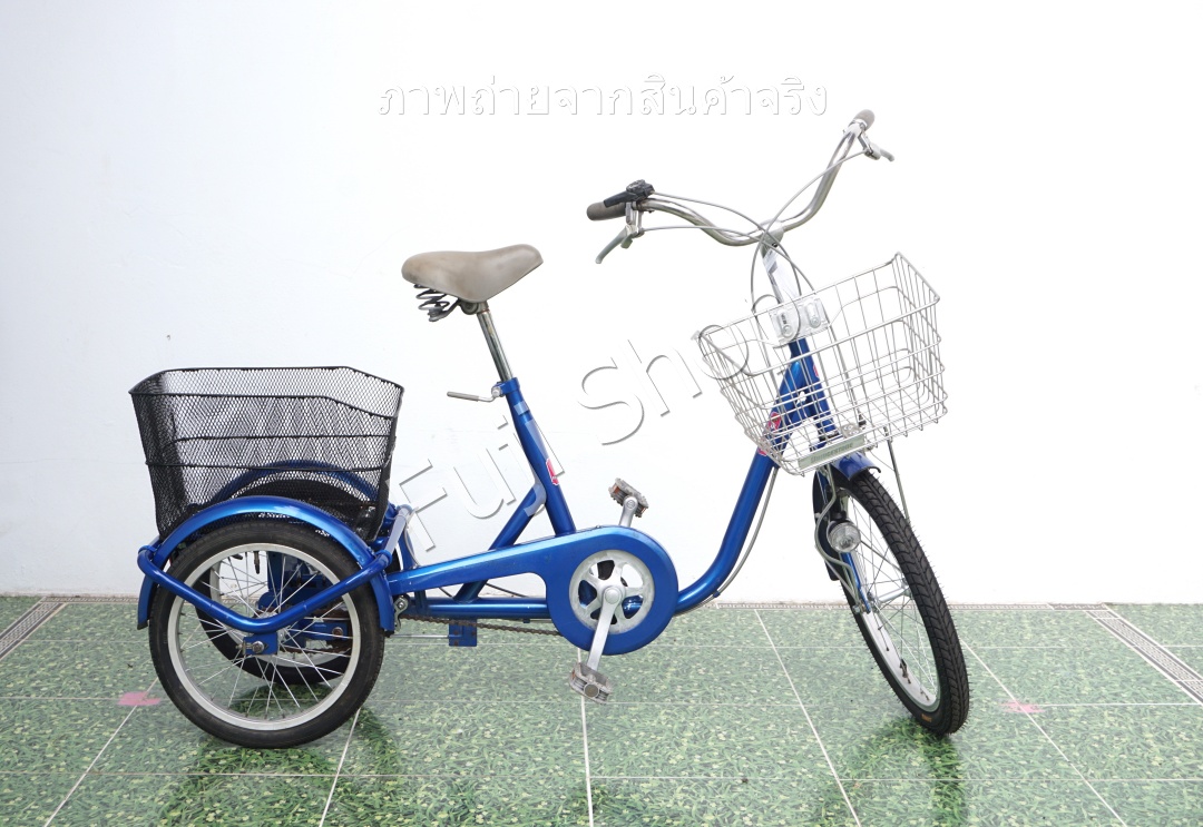 จักรยานสามล้อญี่ปุ่น - ล้อ 20/16 นิ้ว - มีเกียร์ - Rosemary - สีน้ำเงิน [จักรยานมือสอง]