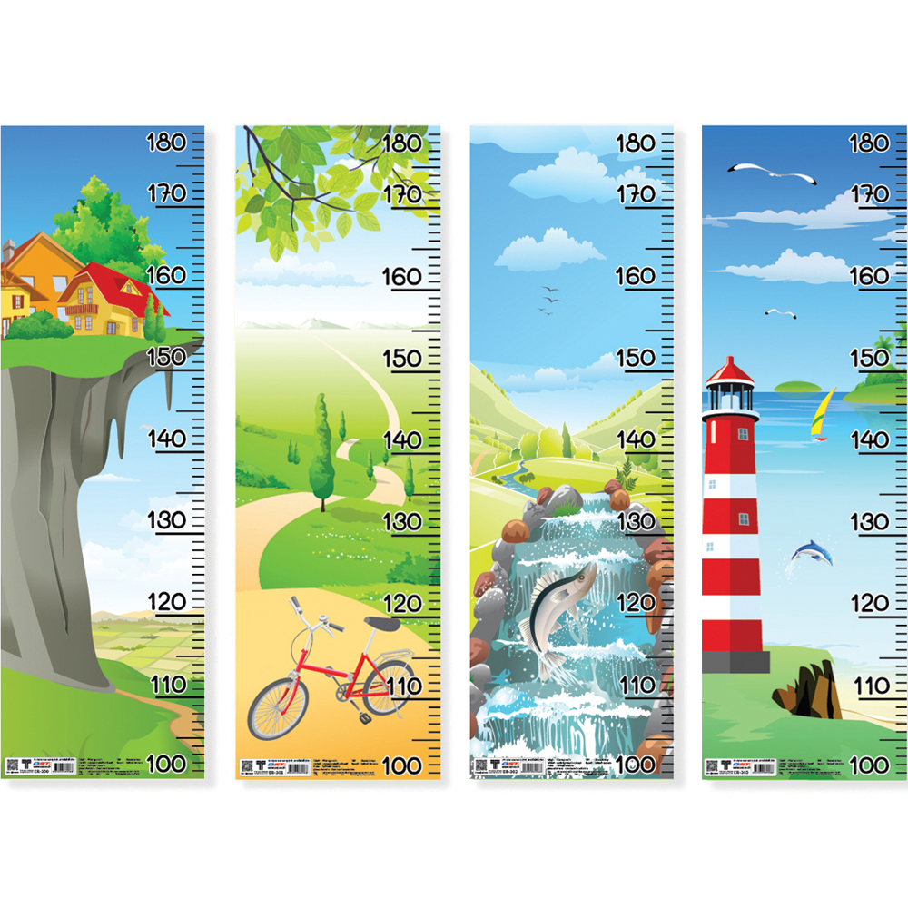 Height Measurement Charts 100-180 cm. Natures Pattern