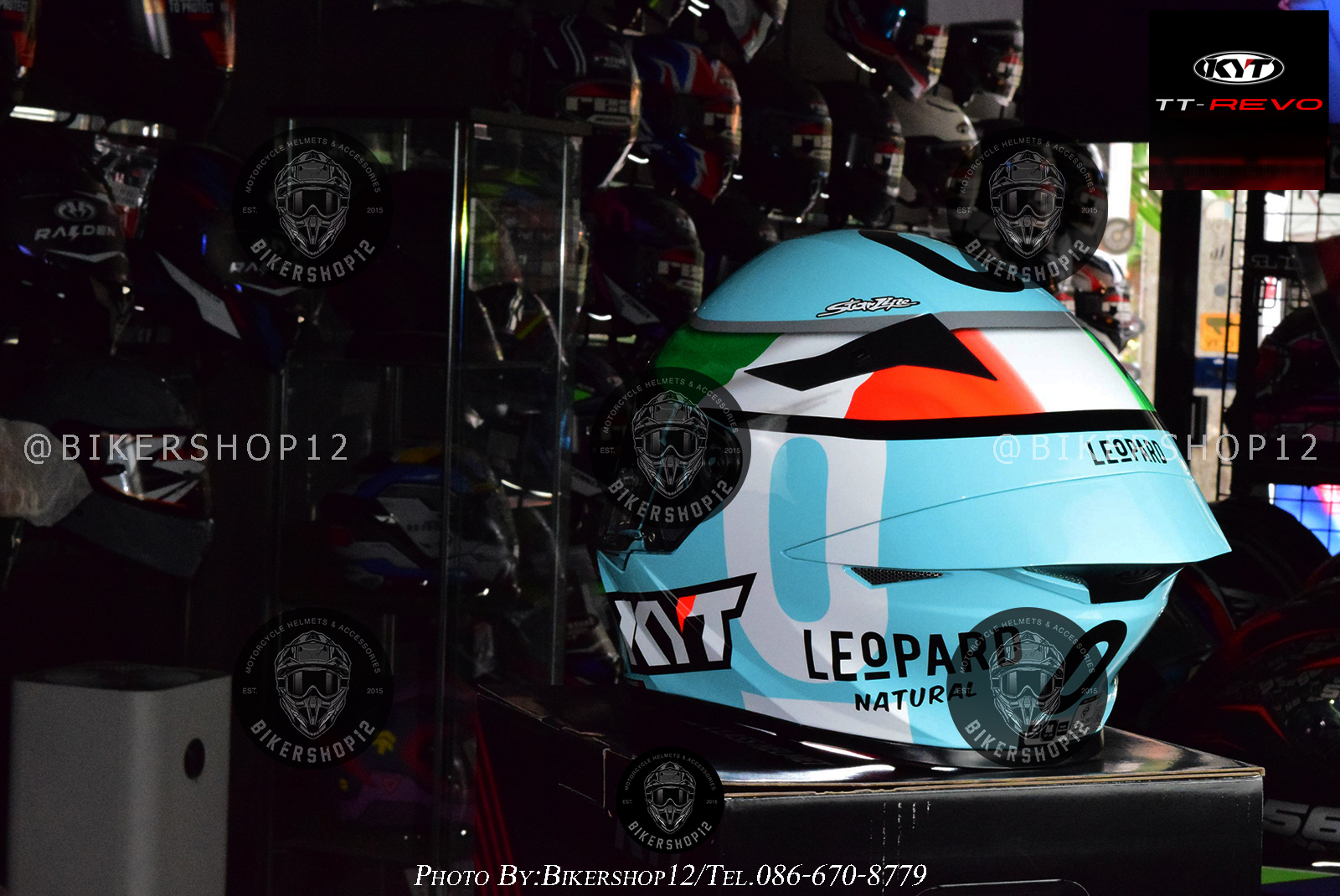 หมวกกันน็อคKYT รุ่น TT-REVO LEOPARD TRICOLORE