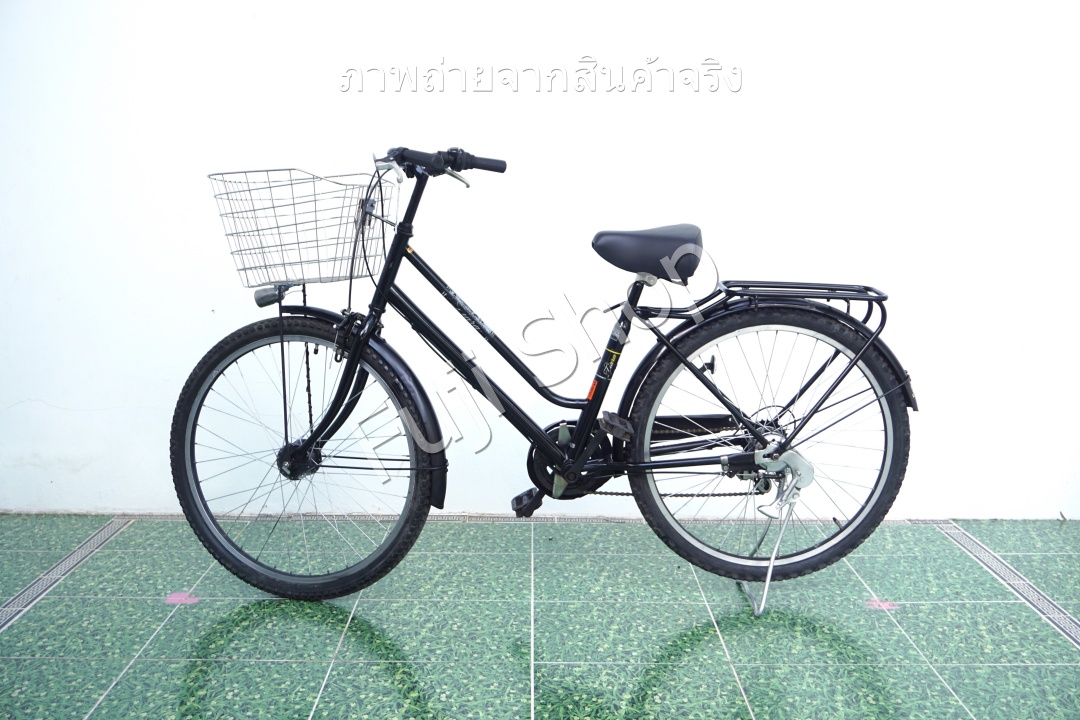 จักรยานแม่บ้านญี่ปุ่น - ล้อ 26 นิ้ว - มีเกียร์ - สีดำ [จักรยานมือสอง]