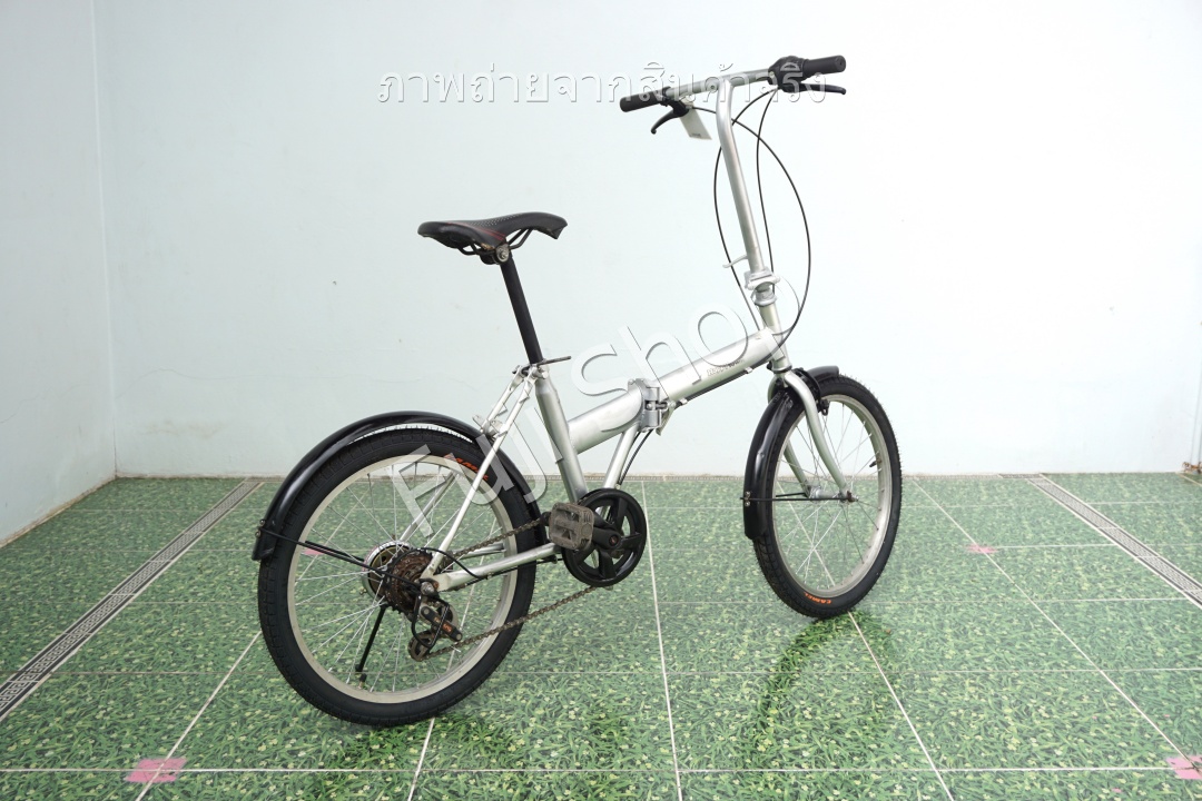 จักรยานพับได้ญี่ปุ่น - ล้อ 20 นิ้ว - มีเกียร์ - Happy Town - สีเงิน [จักรยานมือสอง]