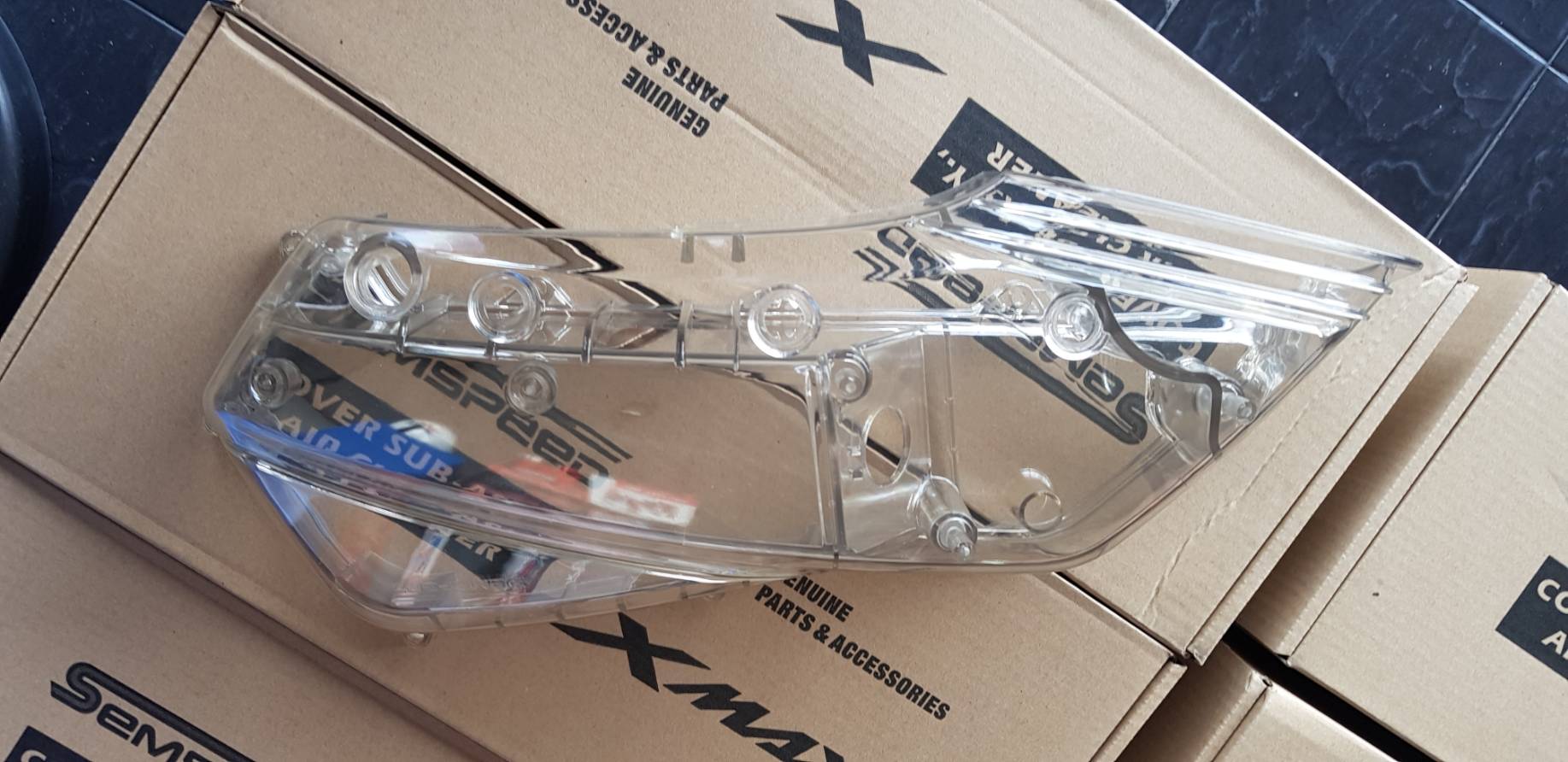 ครอบกรองใส SEMSPEED Yamaha x-max 300 มีสีใส กับชา