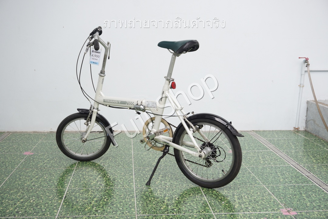 จักรยานพับได้ญี่ปุ่น - ล้อ 16/18 นิ้ว - มีเกียร์- อลูมิเนียม - Bridgestone Transit Light - สีขาว [จักรยานมือสอง]