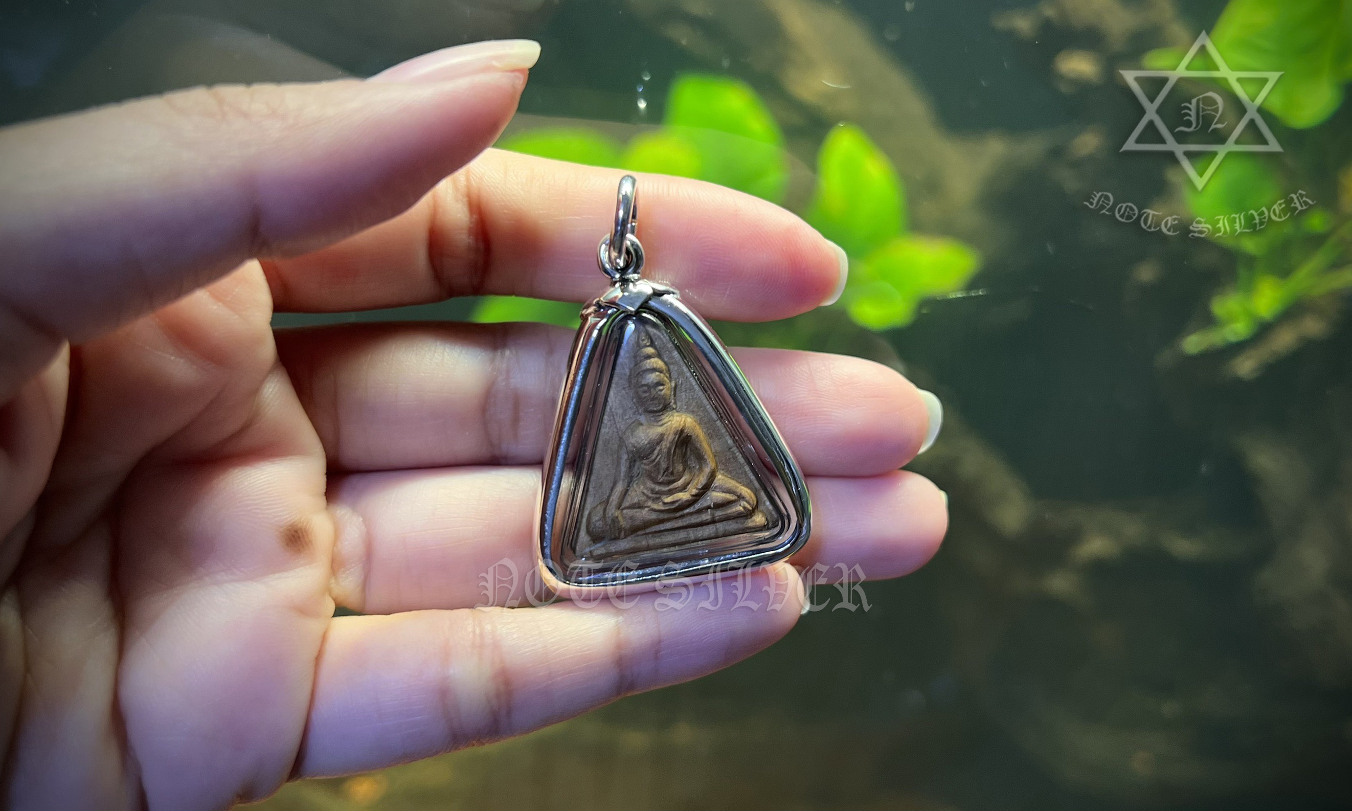 เลี่ยมผ่าหวาย กรอบเงินแท้ Sterling Silver 925 NSSV2938