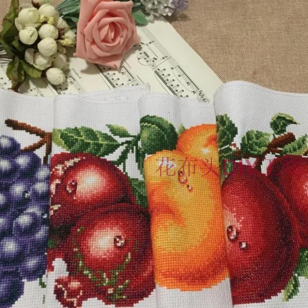 fruit-1101 *สินค้าหมด* ชุดปักครอสติช ลายส้ม (ผ้า11CTพิมพ์ลาย ปัก 3 เส้นเล็ก) ขนาด 32*32 ซม.ผ้าครอสติช 11CTพิมพ์ลายปักบนผ้า ไหมคอตตอน 17 สี ผังลาย เข็ม