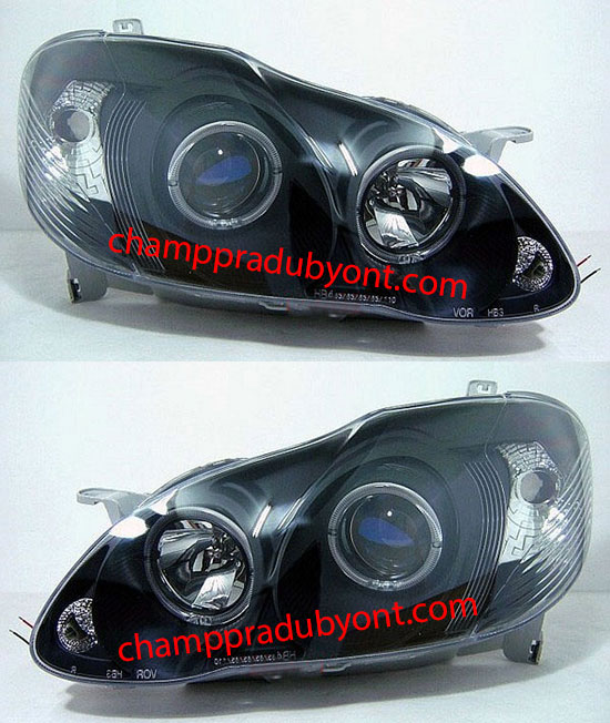 ไฟหน้าโปรเจคเตอร์ TOYOTA ALTIS 2001-2007 ดำ วงแหวน