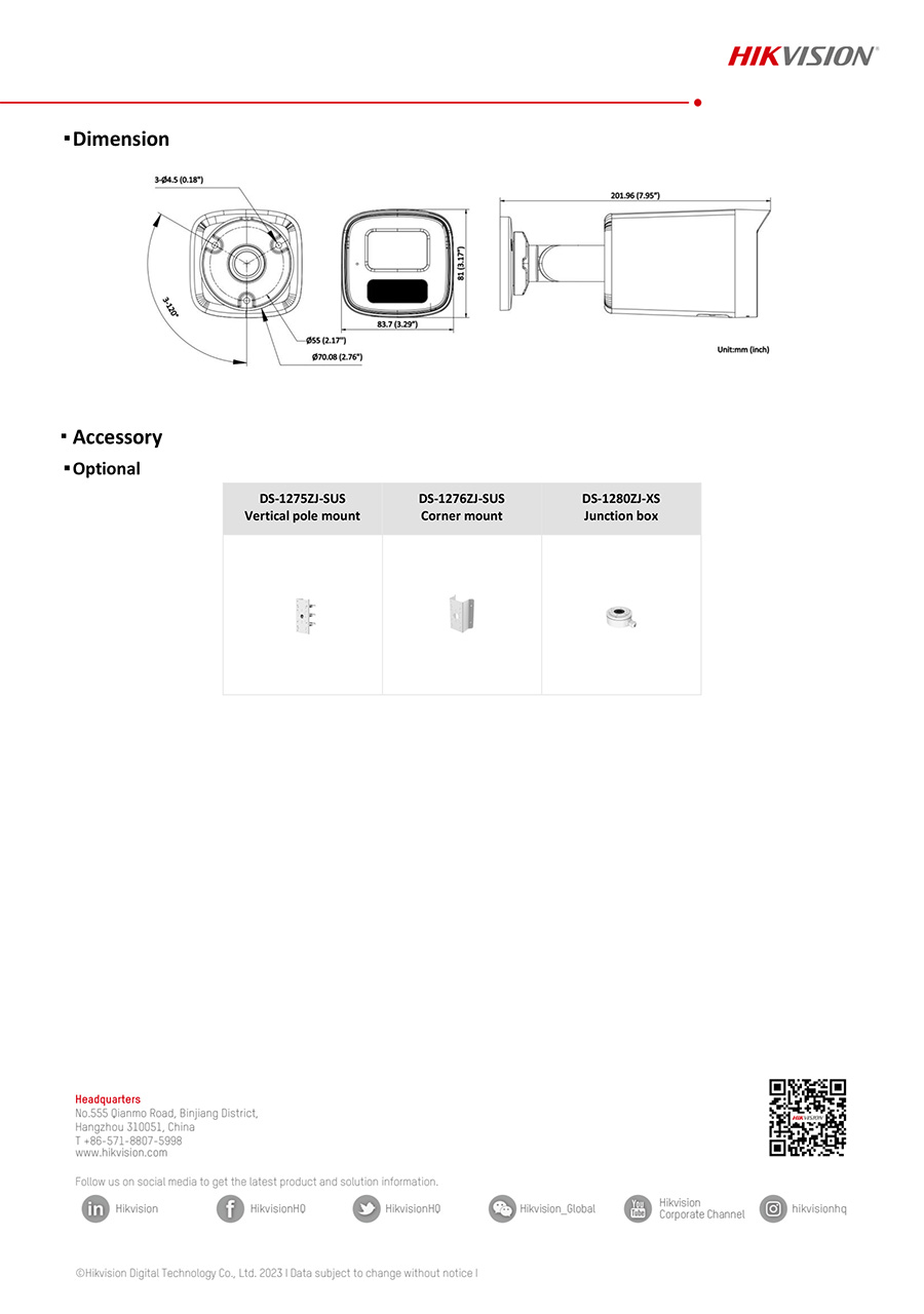 HIKVISION DS-2CD1T27G2H-LIU กล้องวงจรปิด IP CAMERA 2MP ColorVu with Smart Hybrid Light ภาพสีตลอด 24 ชั่วโมง มีไมค์ในตัว BY BILLIONAIRE SECURETECH DS-2CD1T27G2H-LIU