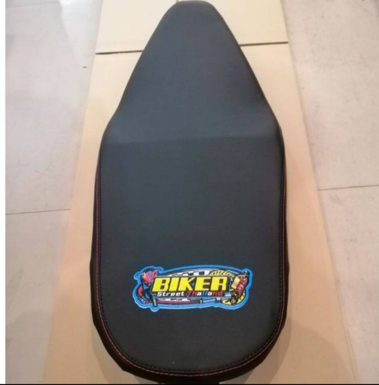 เบาะปาดแต่ง Fino เก่าลายbiker+สติกเกอร์