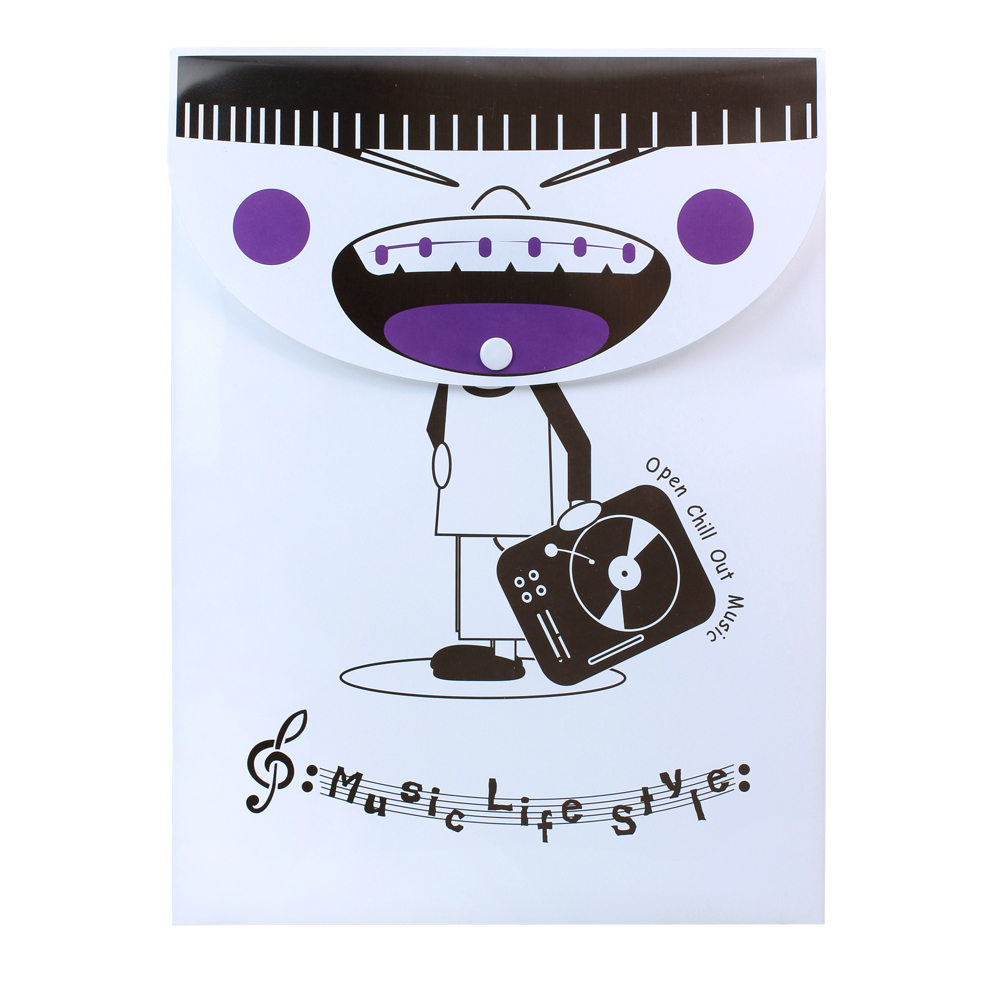 ซองกระดุม A4 ลายหัวโต PP-225Q Open Chill out Music