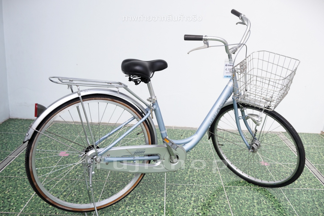 จักรยานแม่บ้านญี่ปุ่น - ล้อ 26 นิ้ว - ไม่มีเกียร์ - อลูมิเนียม - ไฟหน้าอัตโนมัติ - สีฟ้า [จักรยานมือสอง]