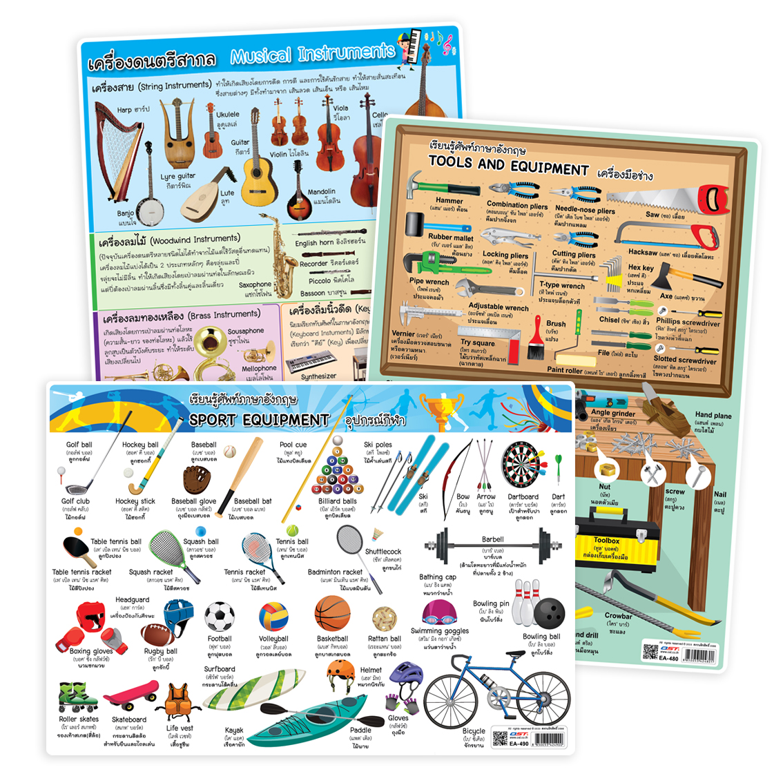 Frequently Used English Vocabulary Educational Posters A4 size