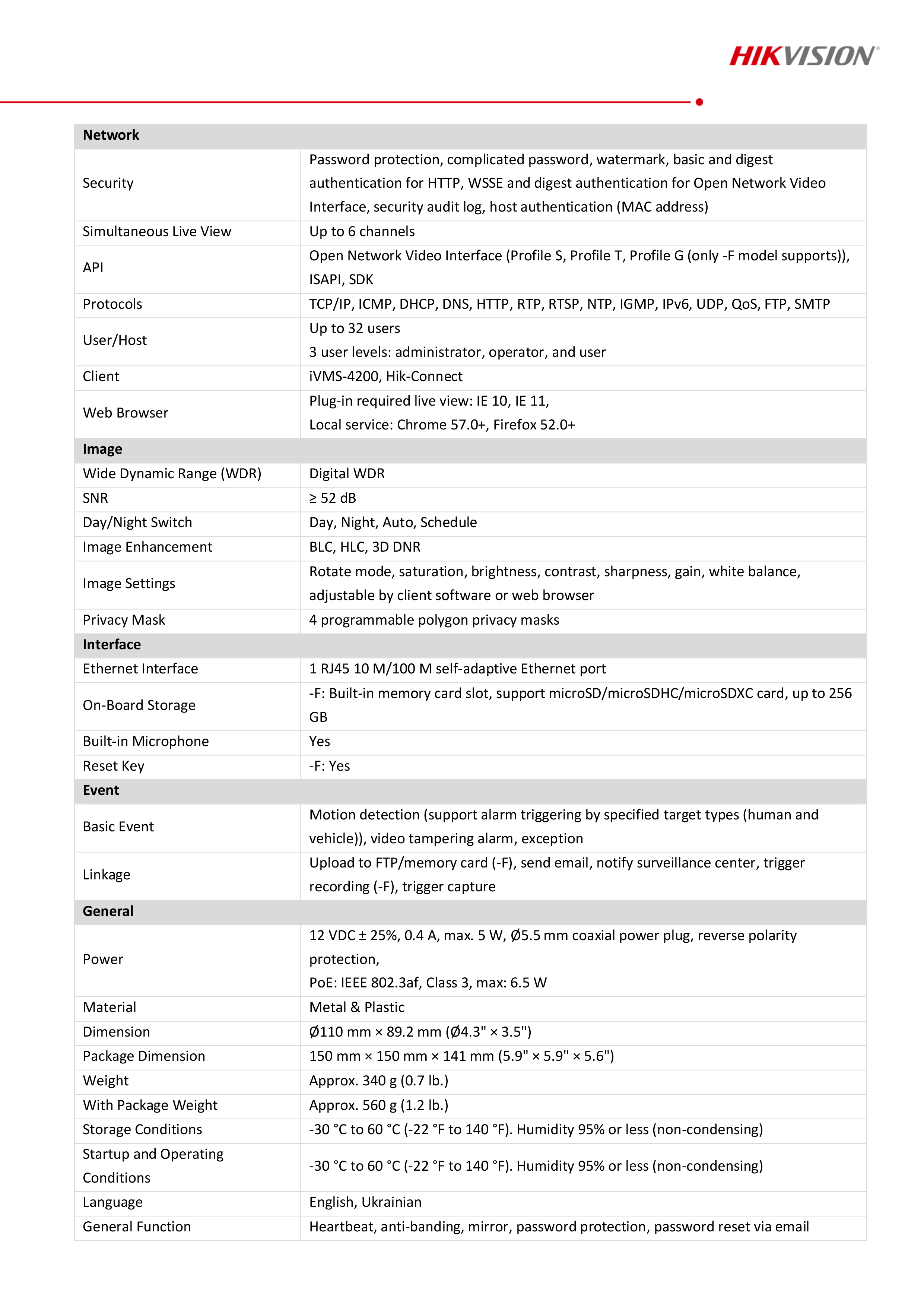 HIKVISION DS-2CD1323G2-LIUF ( 2.8 / 4 mm.) กล้องวงจรปิดระบบ IP 2 MP มีไมค์ในตัว เลือกปรับโหมดเป็นภาพสี 24 ชม. หรือเป็นภาพขาวดำตอนกลางคืนได้ BY BILLIONAIRE SECURETECH DS-2CD1323G2-LIUF