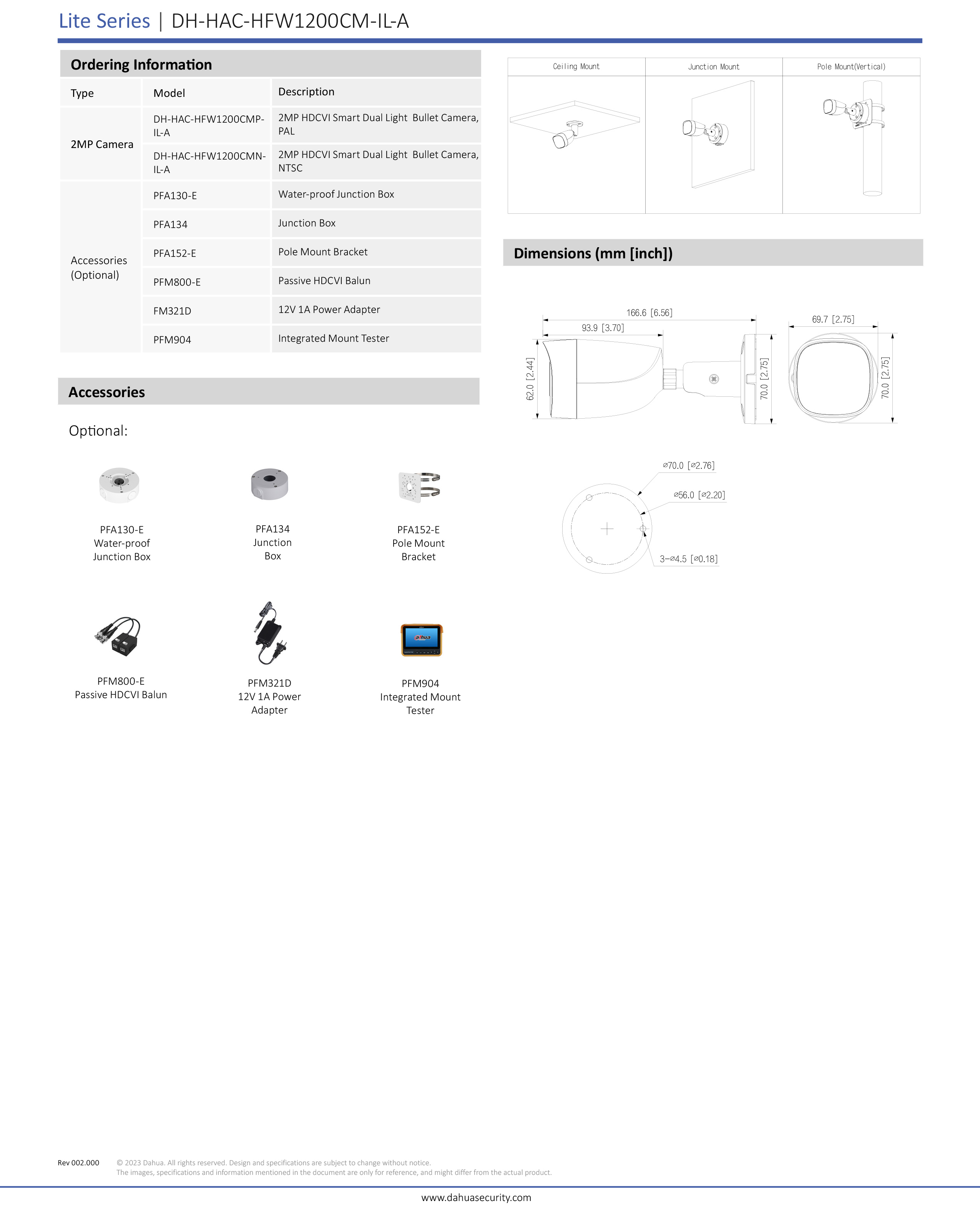 DAHUA HAC-HFW1200CMP-IL-A กล้องวงจรปิดระบบ HD 2 MP Smart Dual Light + มีไมค์ในตัว BY BILLIONAIRE SECURETECH HFW1200CMP-IL-A