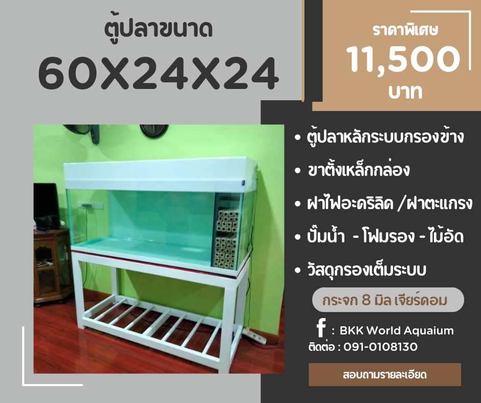 TP Service บริการรับติดตั้งตู้ปลา รับทำบ่ปลาคราฟ ตู้ปลาขนาด 60x24x24