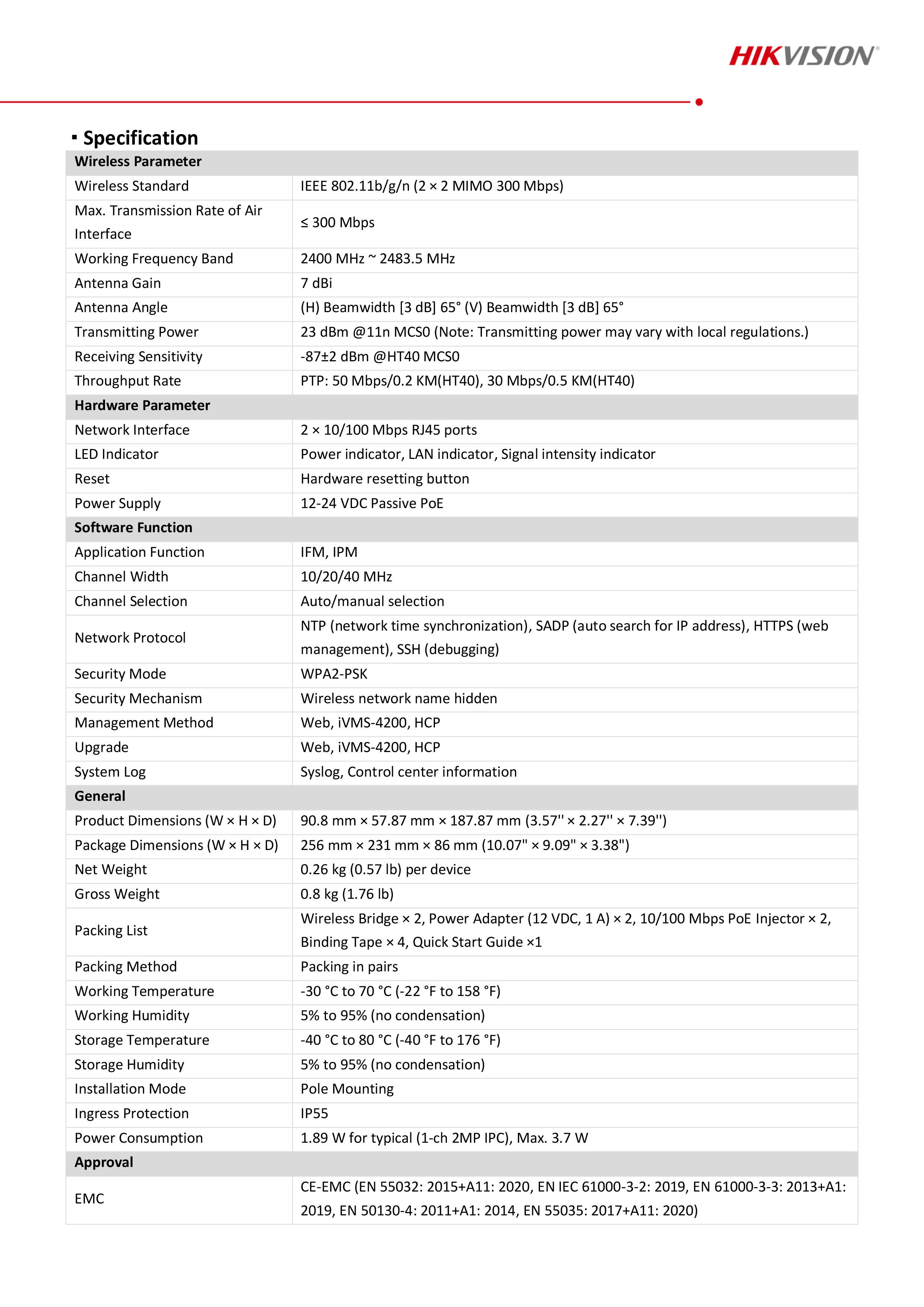 HIKVISION DS-3WF0EC-2NT : 2.4Ghz 300Mbps 500m Elevator Wireless Bridge BY BILLIONAIRE SECURETECH DS-3WF0EC-2NT