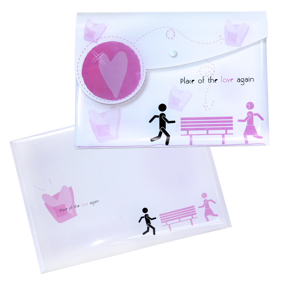 ซองกระดุม A4 แนวนอน ลาย Heart&Idea PL-224Q Love