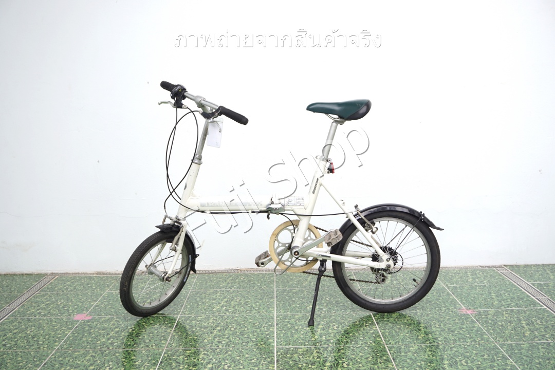จักรยานพับได้ญี่ปุ่น - ล้อ 16/18 นิ้ว - มีเกียร์- อลูมิเนียม - Bridgestone Transit Light - สีขาว [จักรยานมือสอง]