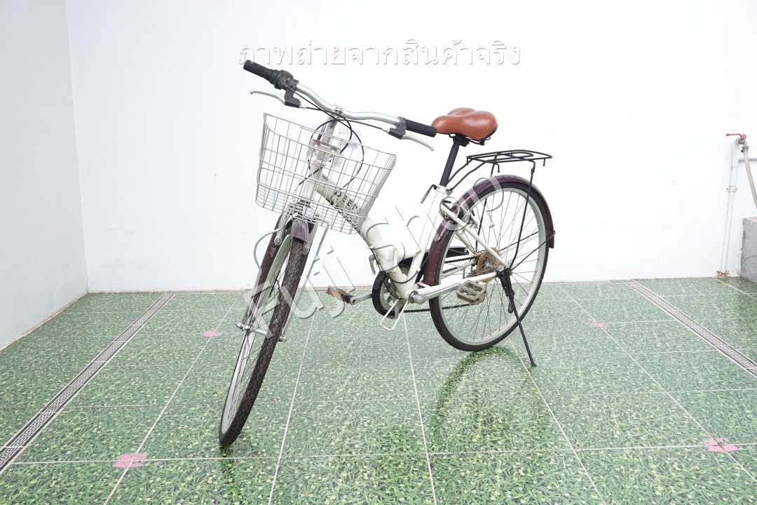 จักรยานแม่บ้านพับได้ ญี่ปุ่น - ล้อ 26 นิ้ว - เกียร์ 6 สปีด - สีขาว [จักรยานมือสอง]