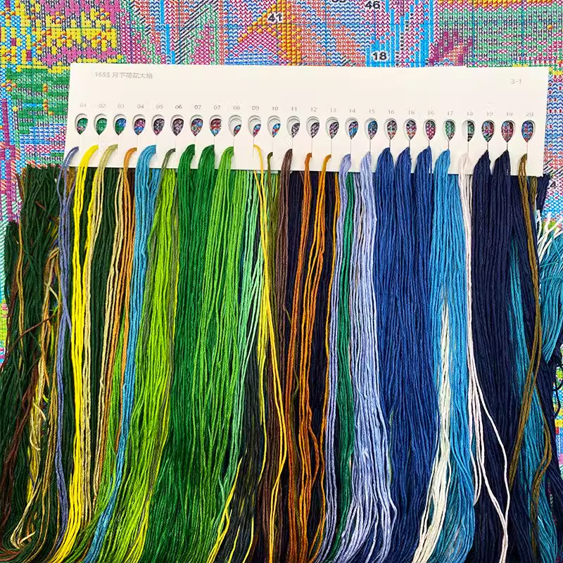 bua-1102 *สินค้าหมด* ชุดปักครอสติช ลายบึงบัวหลวง (ปักเต็มผืนผ้า ไม่มีเดินเส้น ผ้า 9CTพิมพ์ลาย มีประกาย ปัก 4 เส้นเล็ก) ขนาด 60*80 ซม.ผ้าครอสติช 9CTพิมพ์ลายปักบนผ้า ไหมคอตตอน 46 สี ผังลาย เข็ม