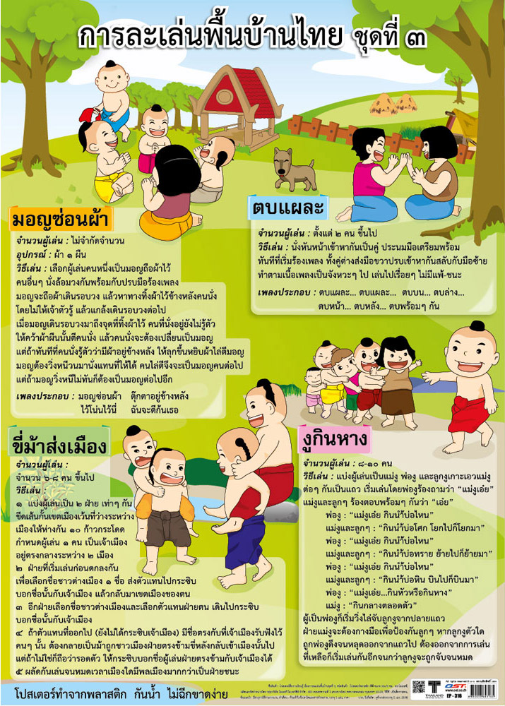 โปสเตอร์ความรู้ การละเล่นพื้นบ้านไทย EP-316 โปสเตอร์ความรู้ การละเล่นพื้นบ้านไทย EP-316 EQ-316