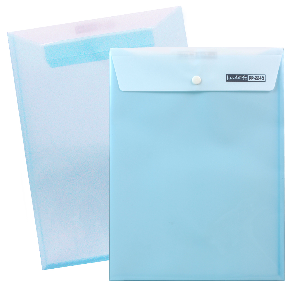 ซองกระดุม A4 Three in One Folder PP-224Q สีฟ้า