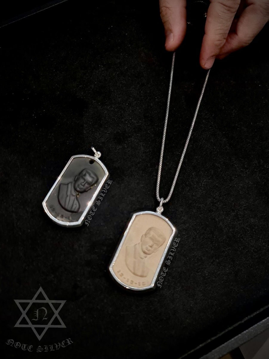 เลี่ยมกันน้ำ กรอบเงินแท้แบบเรียบ สันขอบเหลี่ยม Sterling Silver 925 NSSV3444